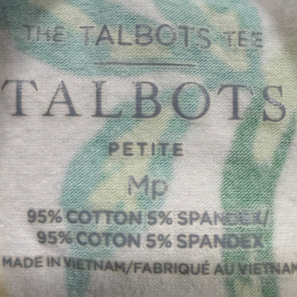 Talbots M Petite Top Lemon Lime Citrus Print 3/4 Sleeve Tropical Preppy Vacation - Picture 3 of 4